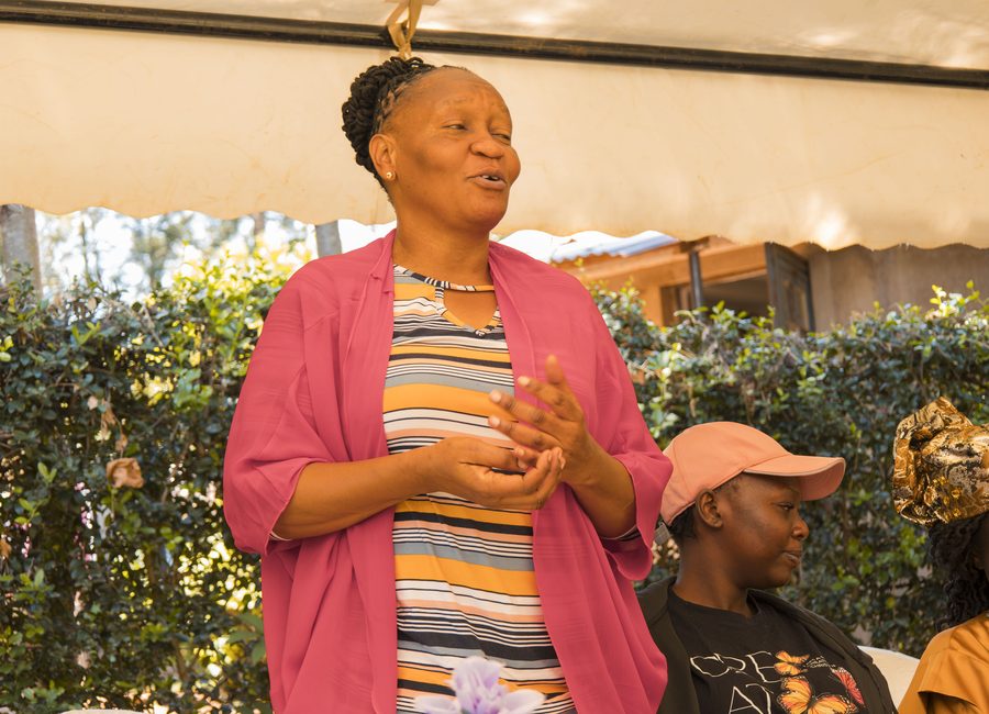 A speaker addressing a community meeting